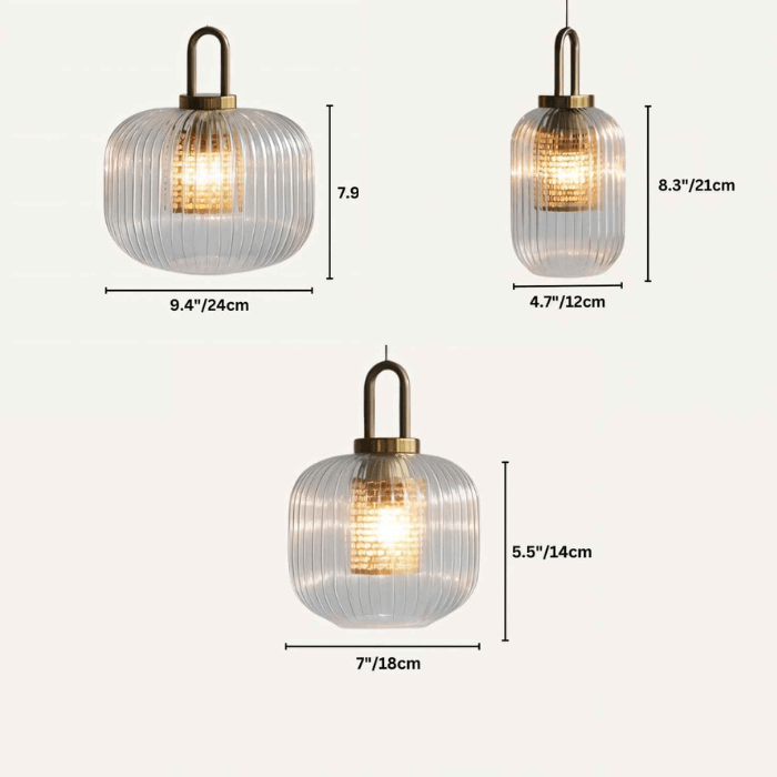 Elegant Stribet Glas Pendellampe