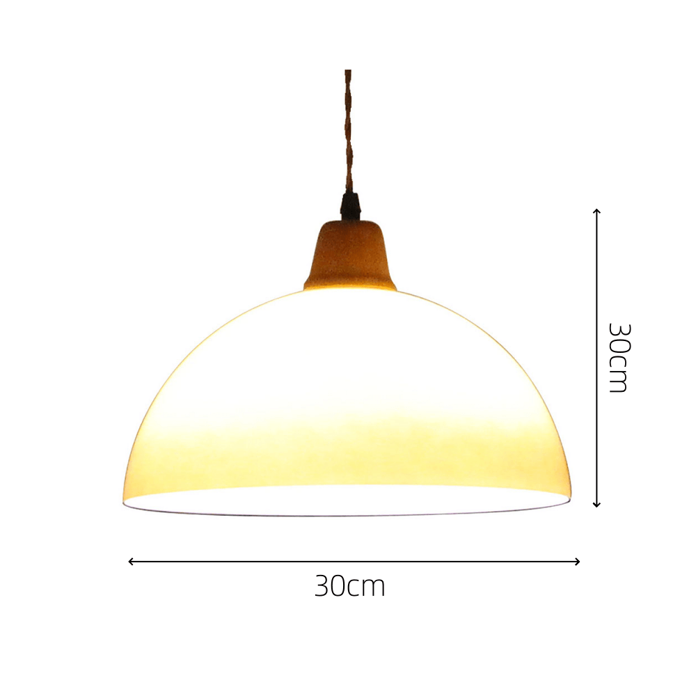 Ravfarvet Retro Glas Pendellampe - 30cm