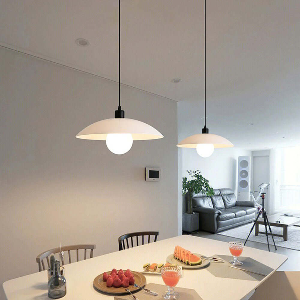 Minimalistisk hvid glas pendel