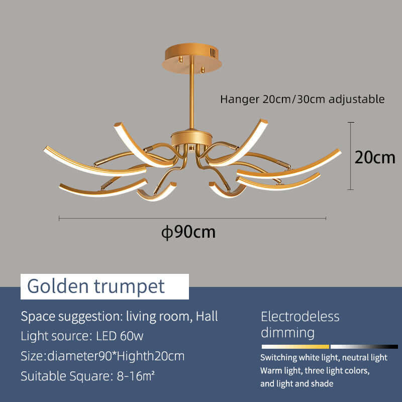 Moderne Loftslampe i Aluminium med LED