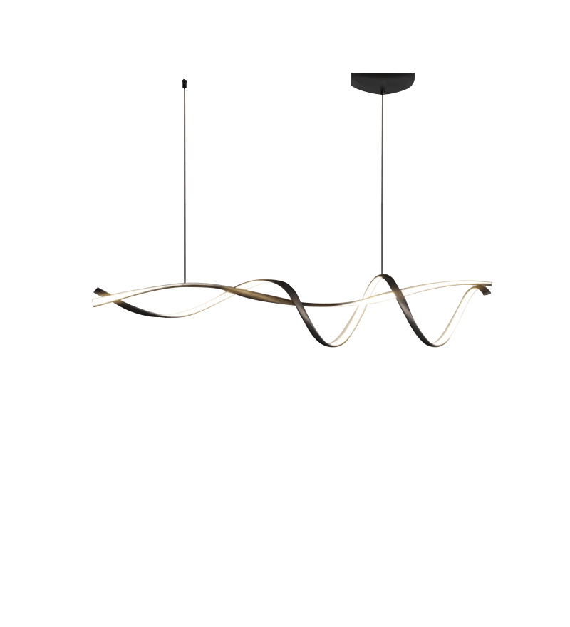 Moderne LED Lysekrone i Sort - 116cm