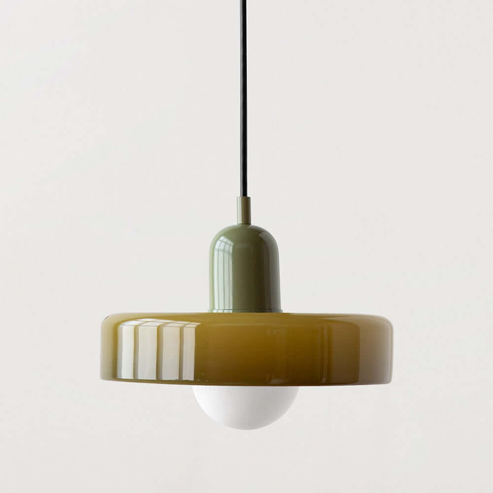 Farvet Glas Pendellampe - Bauhaus Design