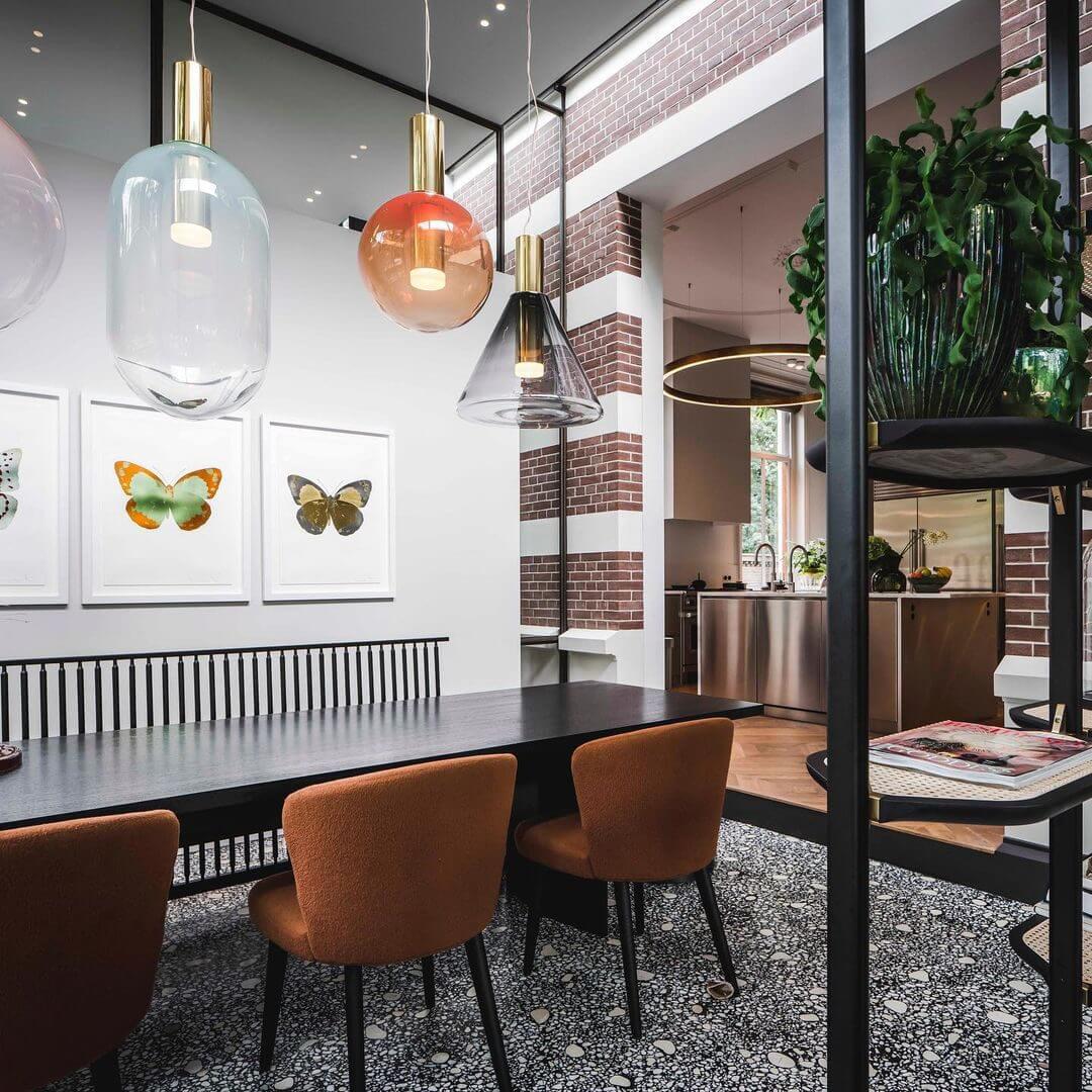 Elegant Pendel Lampe i Glas & Metal - Isabel