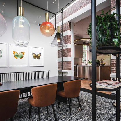 Elegant Pendel Lampe i Glas & Metal - Isabel