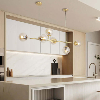 Elegant Kugle Pendel Lampe i Glas & Metal