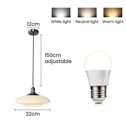 Elegant Hvid Glas Pendel - Moderne Design