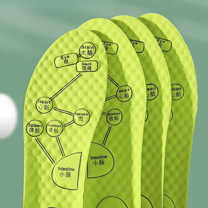 "Åndbare indlægssåler med højdensitets memory foam til sko; grå farve med fleksible riller for optimal komfort og støtte."