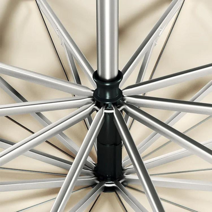 "Automatisk vindtæt paraply med reflekterende kant, åben og klar til brug mod regnen med robust design og synlighed."