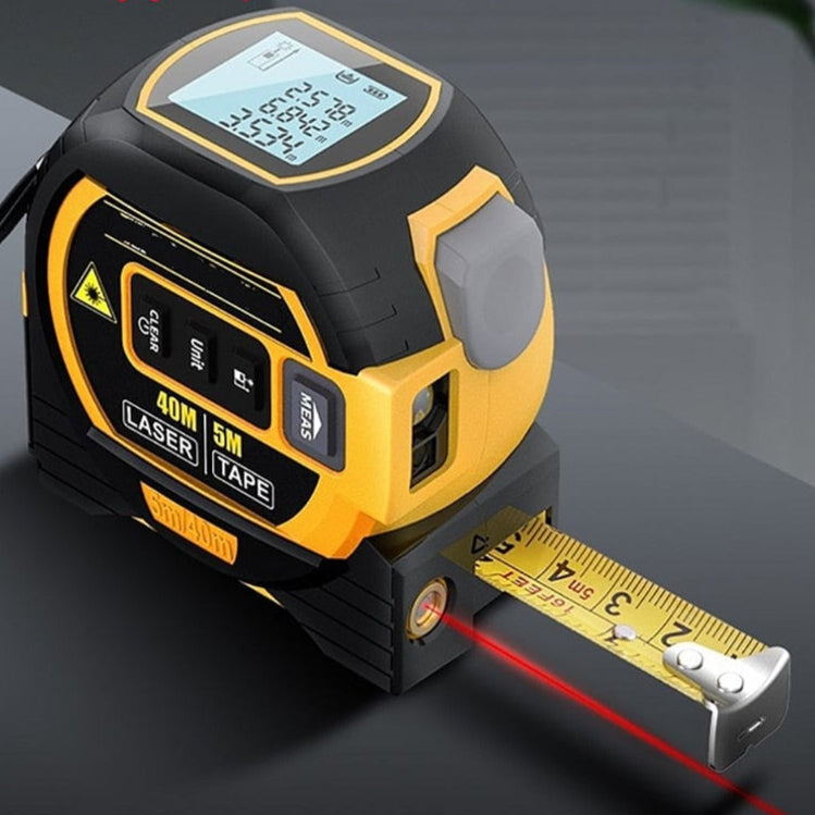 Avanceret digitalt målebånd med kompakt design og digitalt display, ideel til præcise målinger i byggeri og gør-det-selv proj
