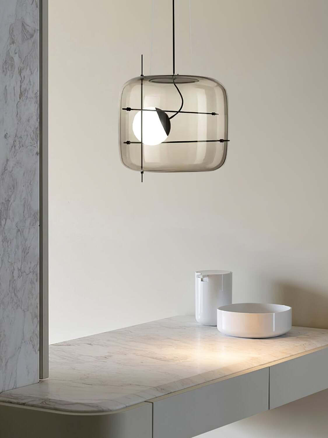 Elegant Glas Pendellampe - 30cm