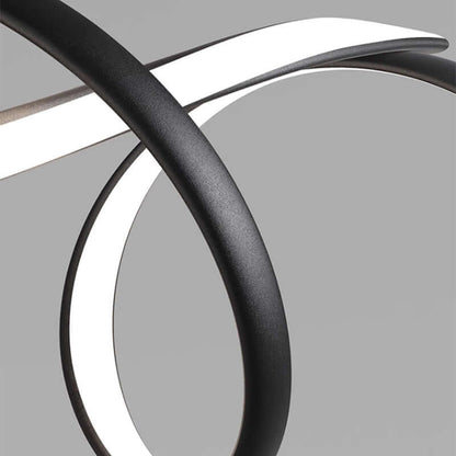 Moderne LED Lysekrone i Sort - 116cm