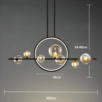 Elegant Lysekrone med Glaskugler | 100/140cm