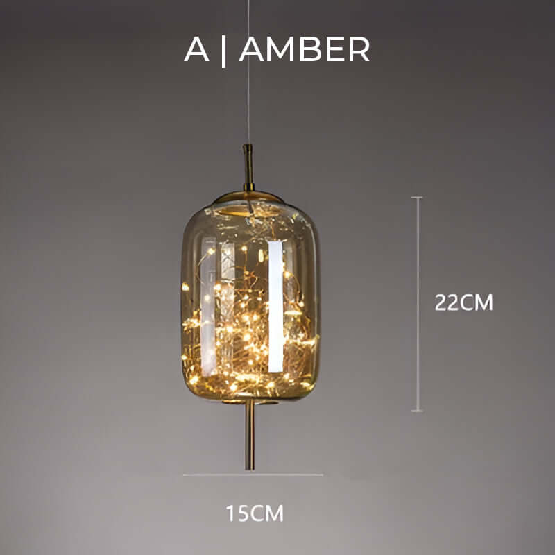 Elegant Pendel i Brunt Glas | 3 Størrelser