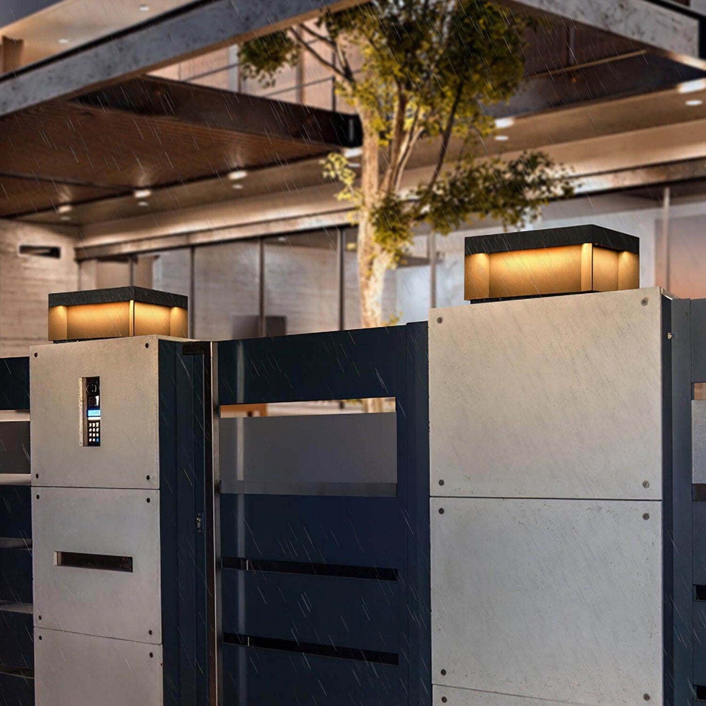 Udendørs LED Stolpelampe med Solenergi