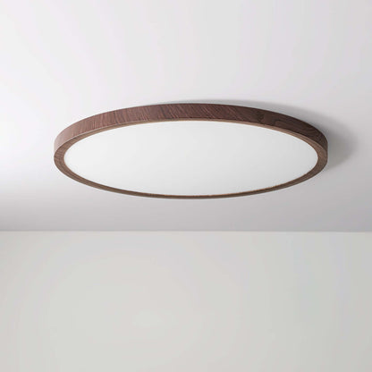 Ultratynd Rund Loftslampe i Akryl med Metalfinish