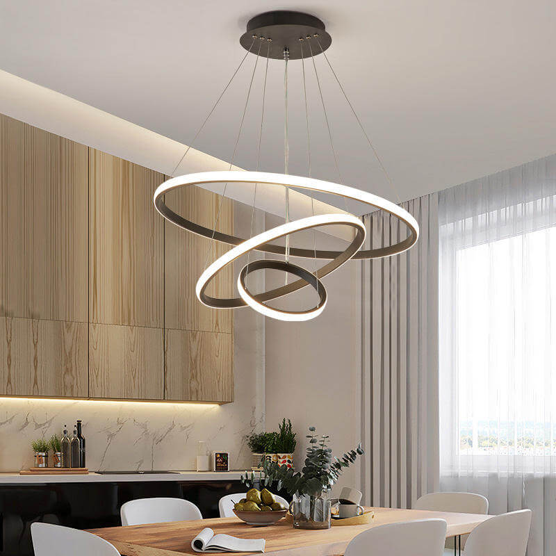 Moderne LED Loftslampe med 3 Ringe, Dæmpbar