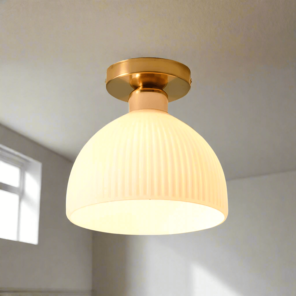 Elegant Mælkehvid Glas Loftslampe