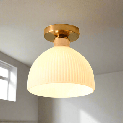 Elegant Mælkehvid Glas Loftslampe