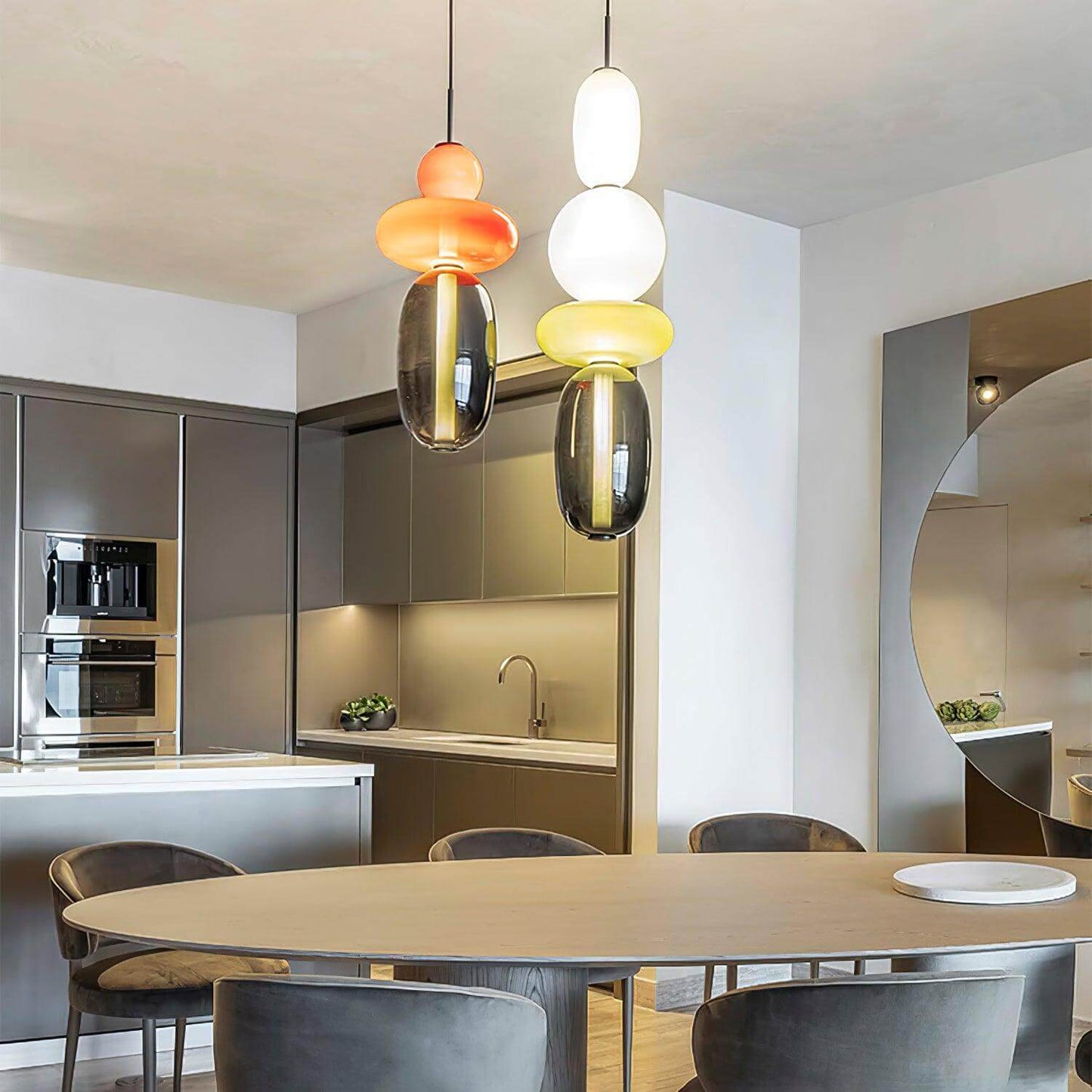 Farverig Glas Pendel - Moderne Designlampe