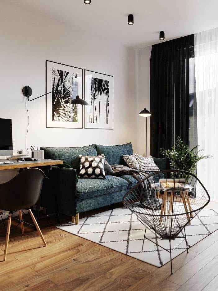 Justerbar 3-armet gulvlampe i metal