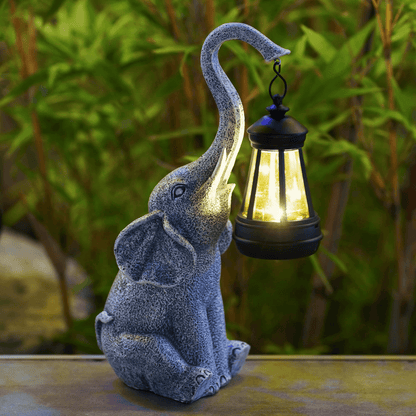 Solcelle Elefant Havefigur Lampe