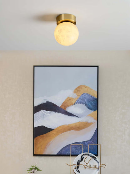 Elegant Alabast Loftslampe - 15cm