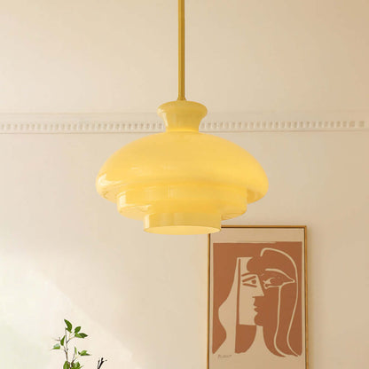 Elegant Cremefarvet Glas Pendellampe