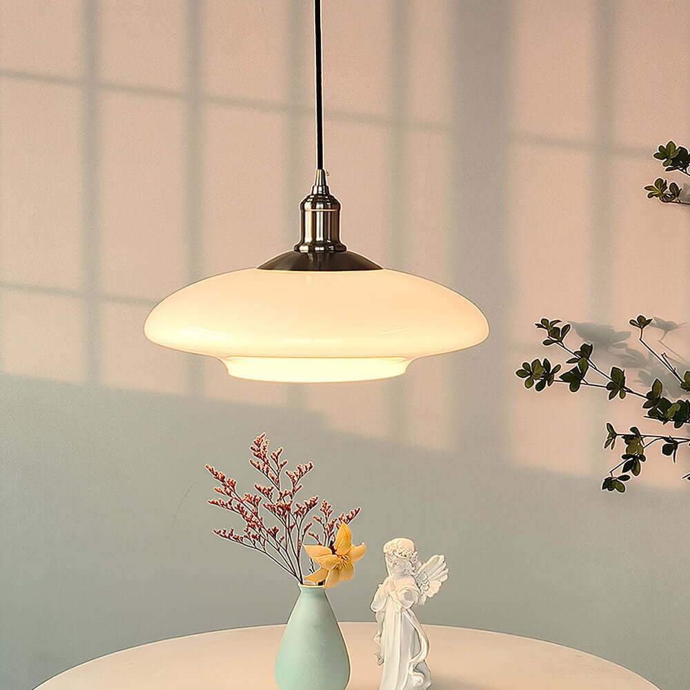 Elegant Hvid Glas Pendel - Moderne Design