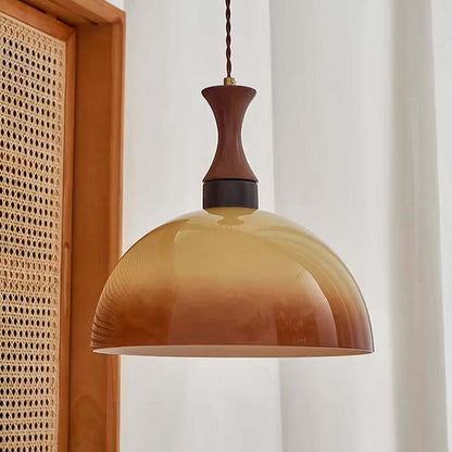 Ravfarvet Retro Glas Pendellampe - 30cm