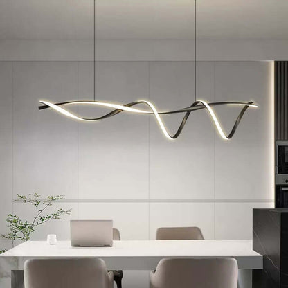 Moderne LED Lysekrone i Sort - 116cm