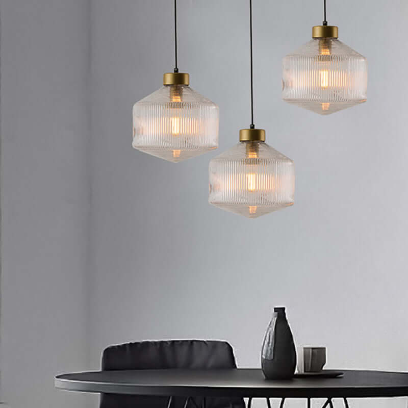 Elegant Drum Pendel Lampe i Glas