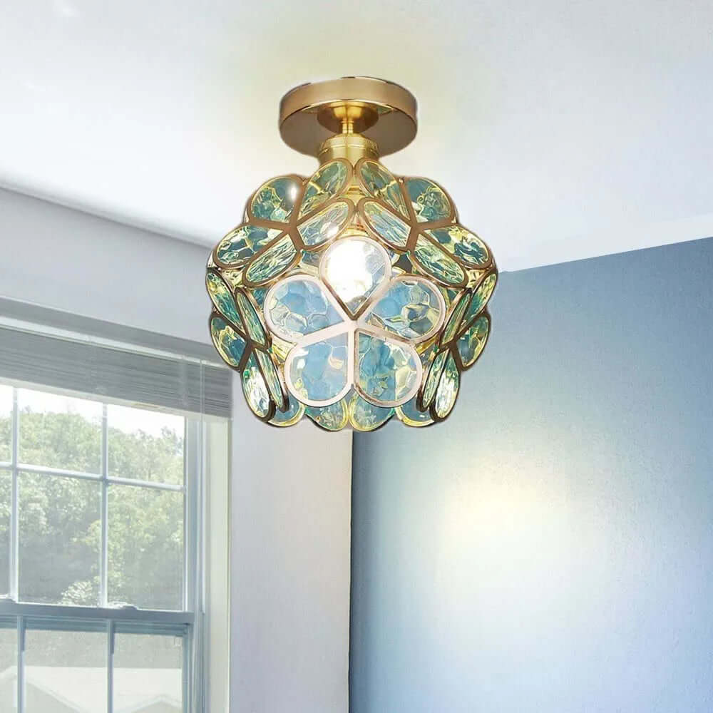 Elegant Blomsterglas Loftslampe