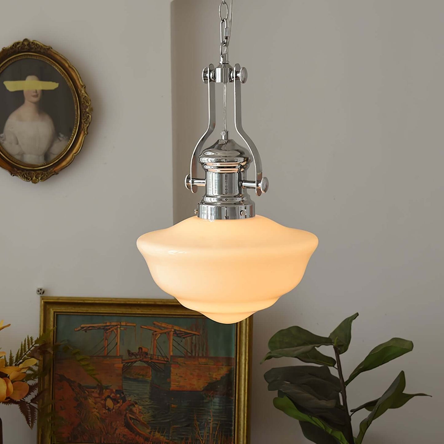 Elegant Skolehus Pendellampe - 30cm Glas