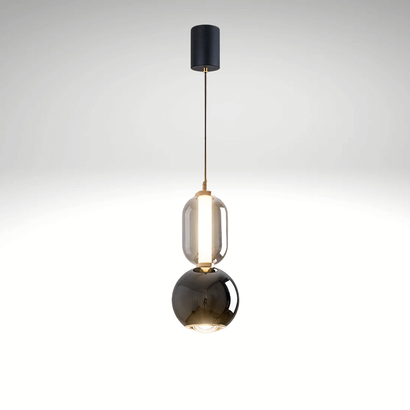 Elegant Pendel i Jern og Glas - 15cm