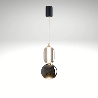 Elegant Pendel i Jern og Glas - 15cm
