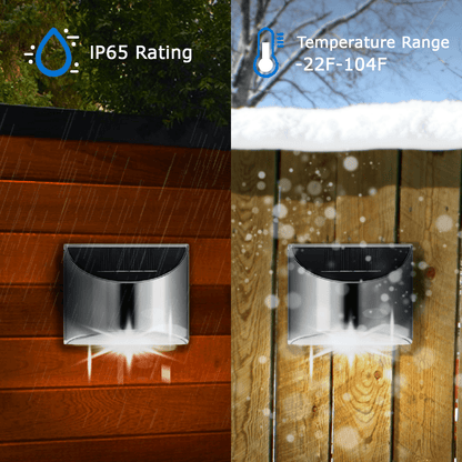 LED Solcelle Væglampe Udendørs - Rustfri Stål