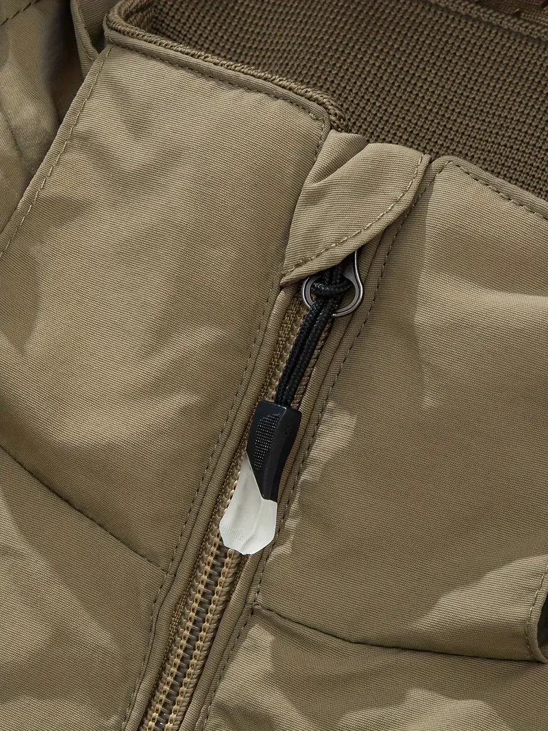 "Blå vandtæt og åndbar herrejakke til eventyr, set bagfra med langærmet design og aftagelig hætte, perfekt til udendørs"