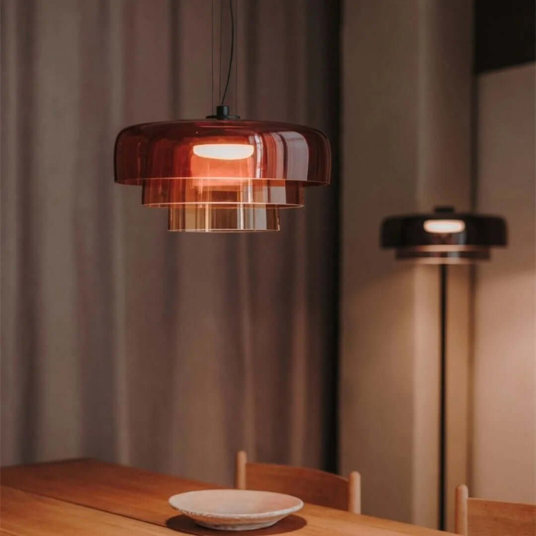 Elegant Glasloftlampe med LED | Justerbar