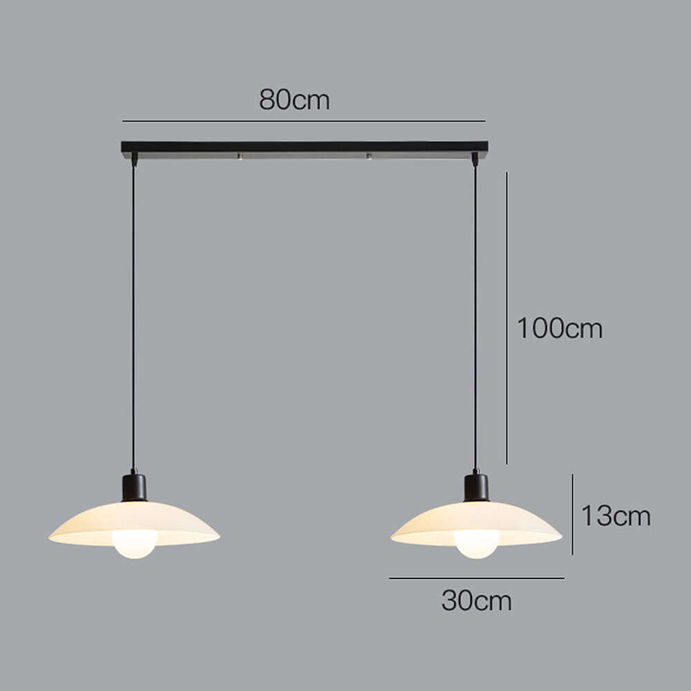 Minimalistisk hvid glas pendel