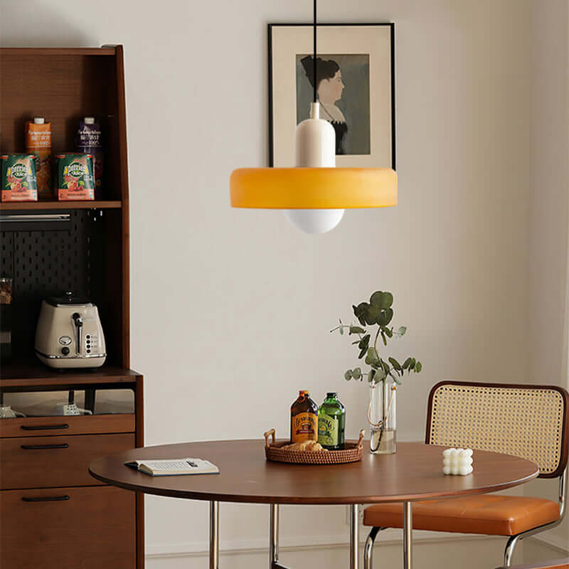 Farvet Glas Pendellampe - Bauhaus Design