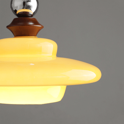 Elegant Beige Glas Pendellampe - Middelalderlig Stil