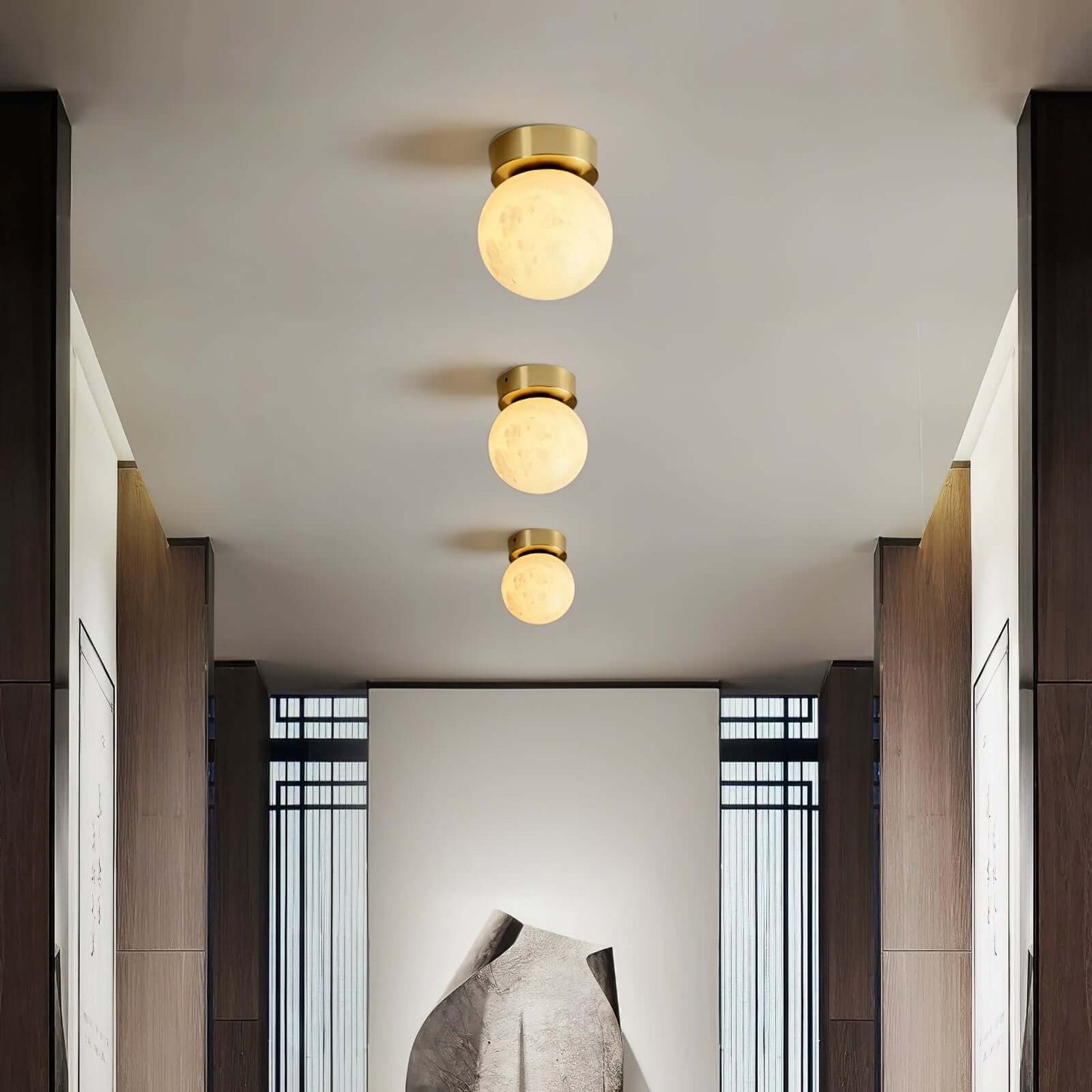 Elegant Alabast Loftslampe - 15cm