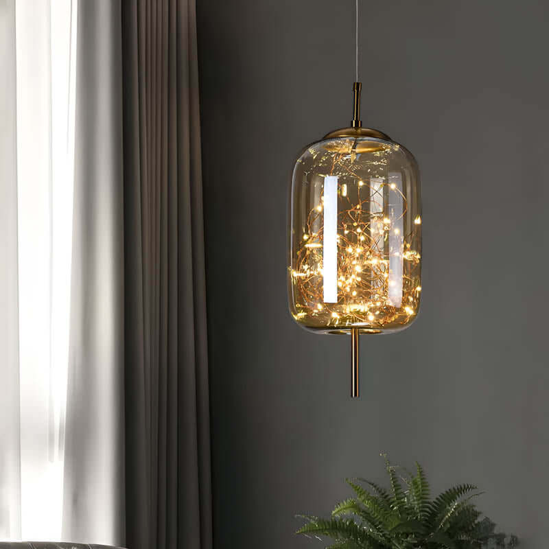 Elegant Pendel i Brunt Glas | 3 Størrelser