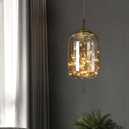 Elegant Pendel i Brunt Glas | 3 Størrelser