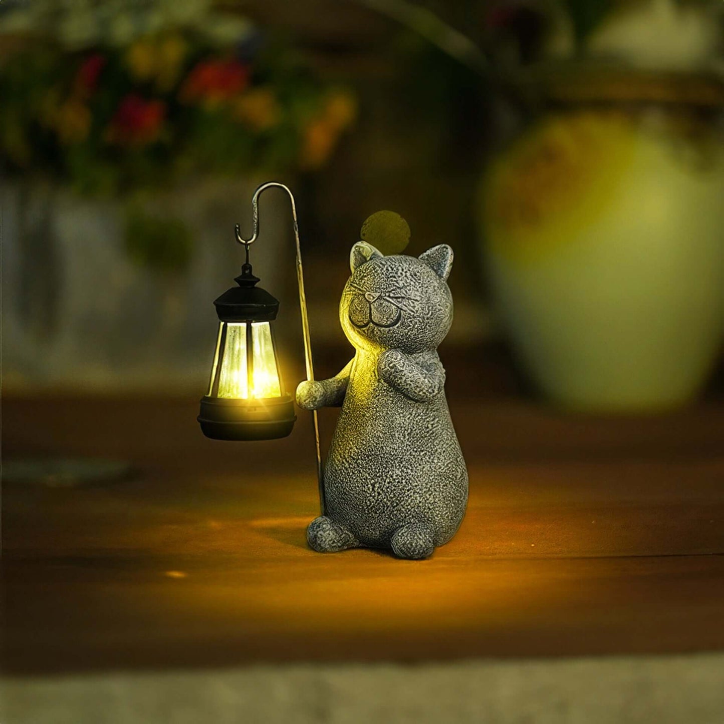 Solcelledrevet Kattefigur Havedekoration