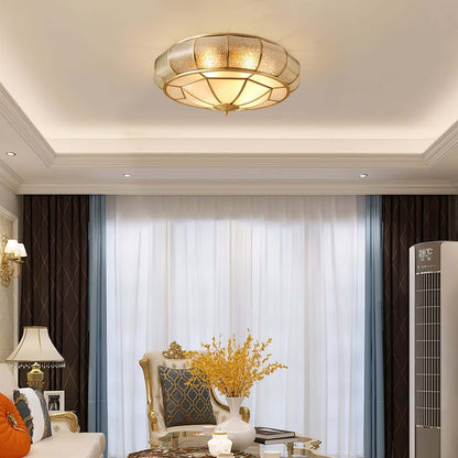 Loftslampe i Tekstureret Glas
