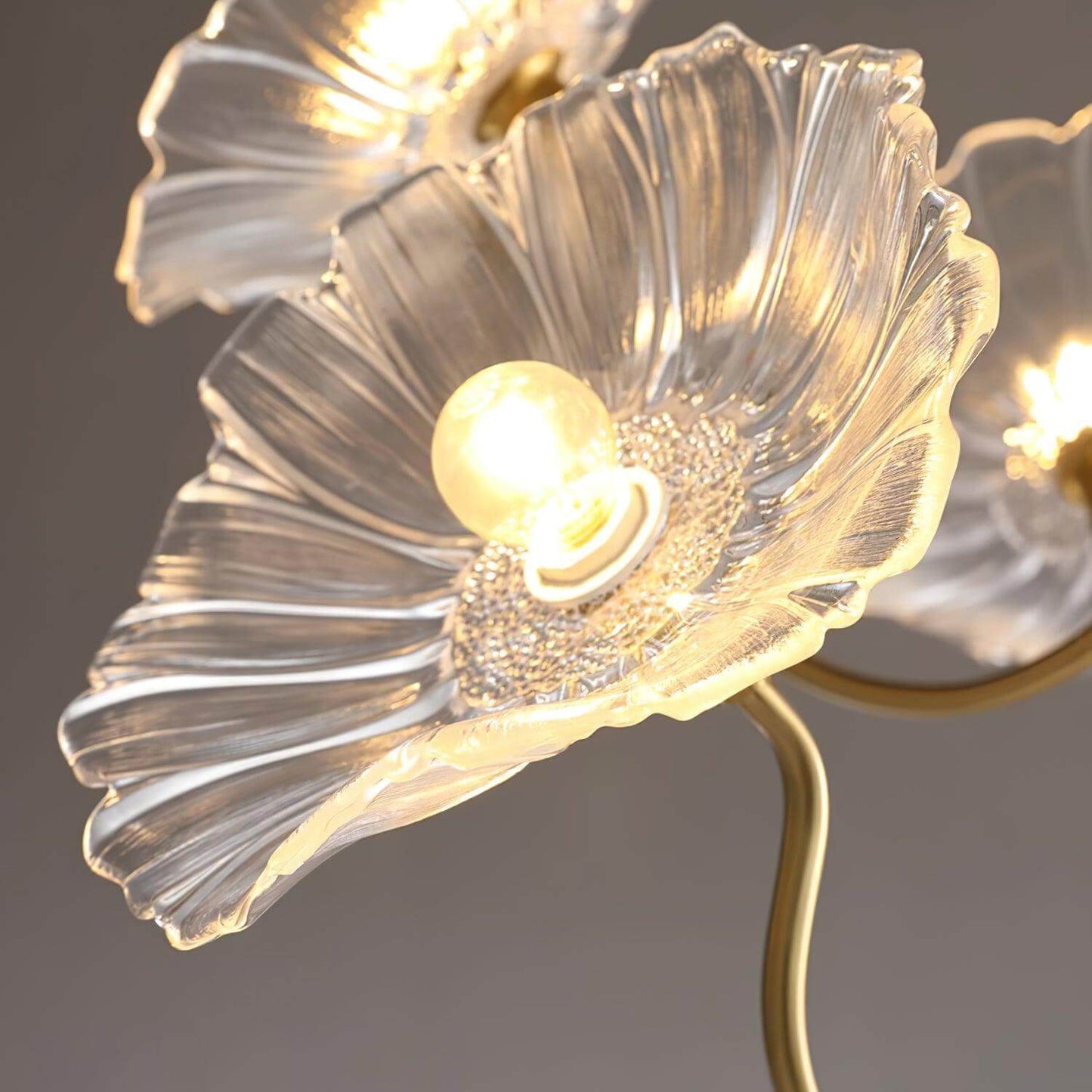 Elegant Blomsterlysekrone i Glas
