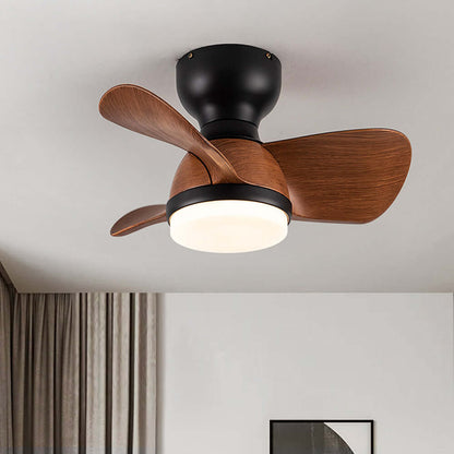 Loftsventilator i træ med LED-lys