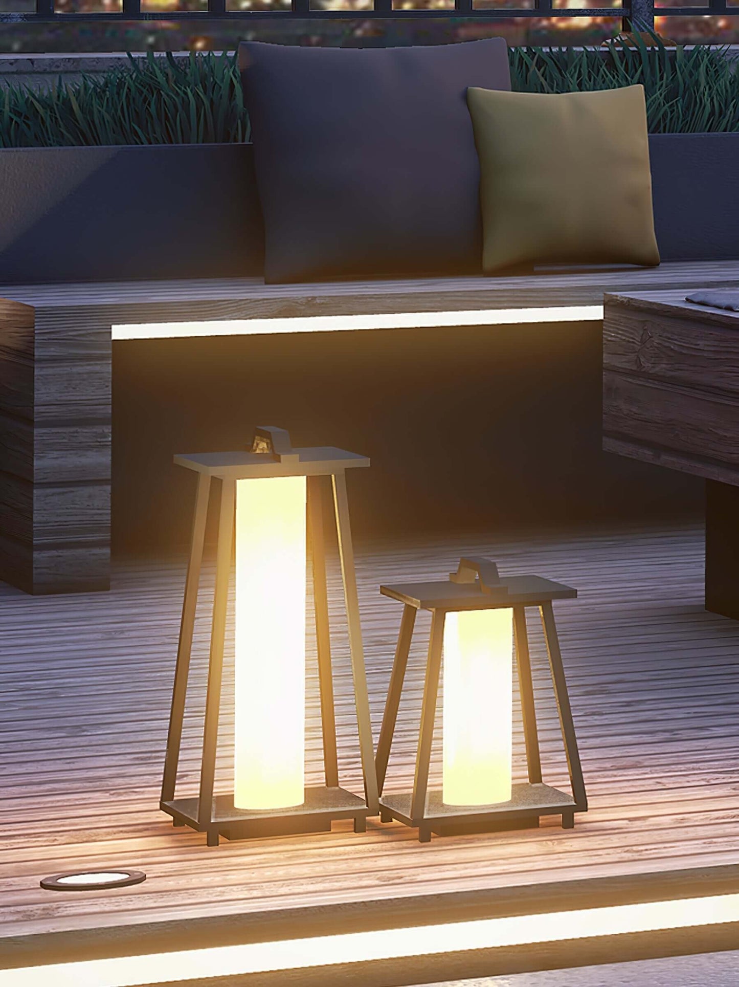 Bærbar Udendørs LED Lampe i Rustfrit Stål