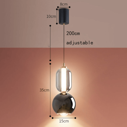 Elegant Pendel i Jern og Glas - 15cm